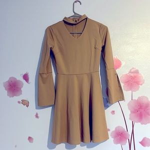 Choker-neck mini dress